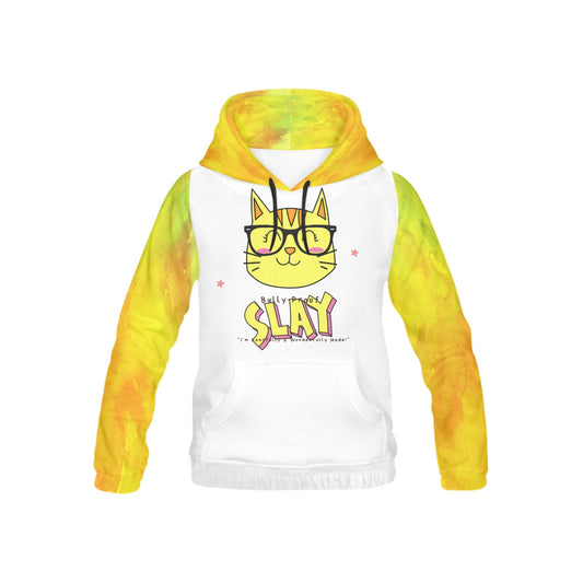 Bully-Proof Da Nerd Kat Slay Youth All Over Print Hoodie (USA Size) (Model H13)