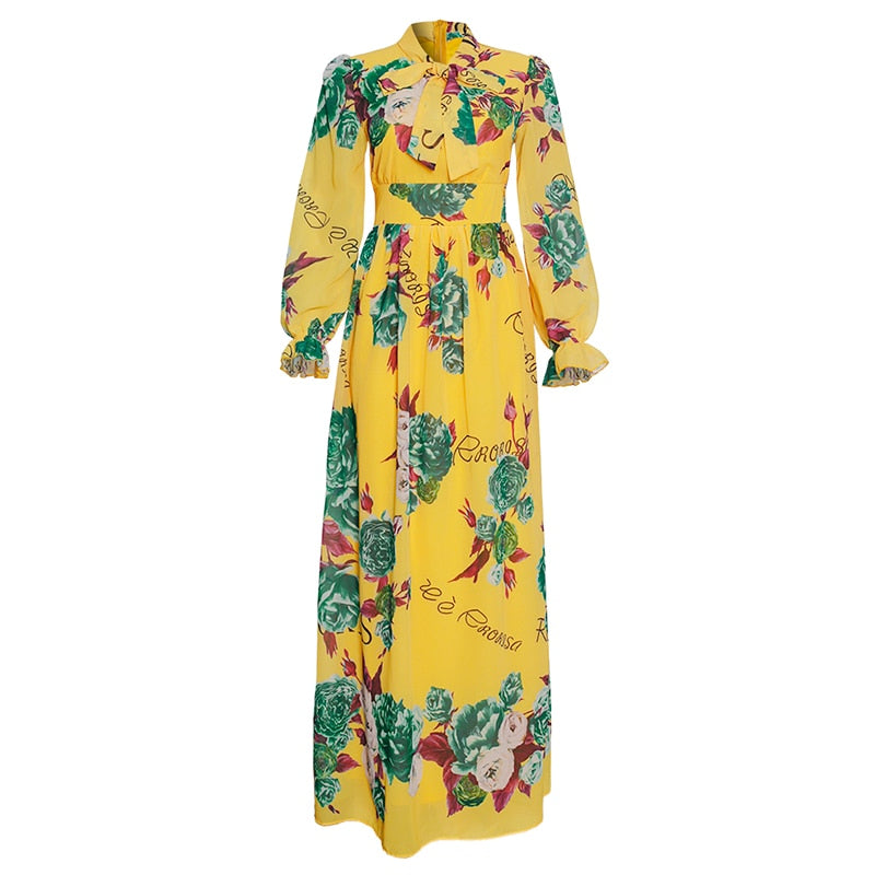 MD Dinner Dresses For Women New African Spring Summer Elegant Gown Flowers Printed Dashiki Long Dress Ladies Clothing 229#