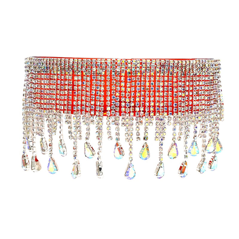 Oversized Goggles Sunglasses Women Luxury Fsahion Tassel Crystal Diamond Sun Glasses Mask Steampunk Eye Protection Glasses Shade