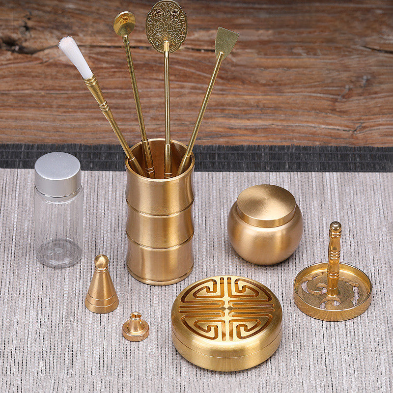Incense Path Tool Entry Set Incense Powder Incense Making Incense Cutting Tool Tray Seal Cutting Pure Copper Incense Burner