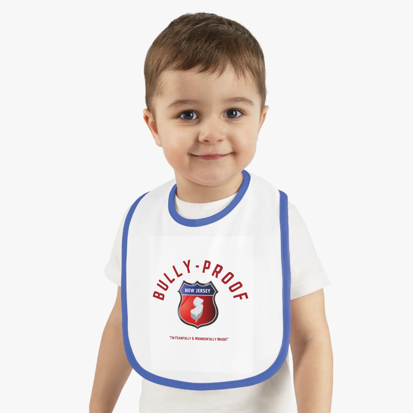 Bully-Proof New Jersey Baby Contrast Trim Jersey Bib