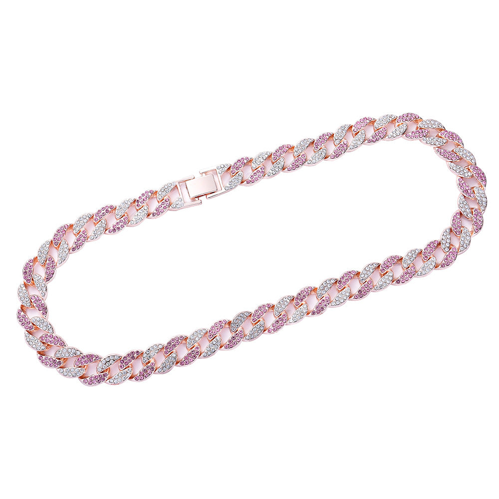 Fancy Mixed Diamonds Necklaces Jewelry Hip Hop Necklaces Cuban Chains Women's Necklaces Hip Hop Accessories