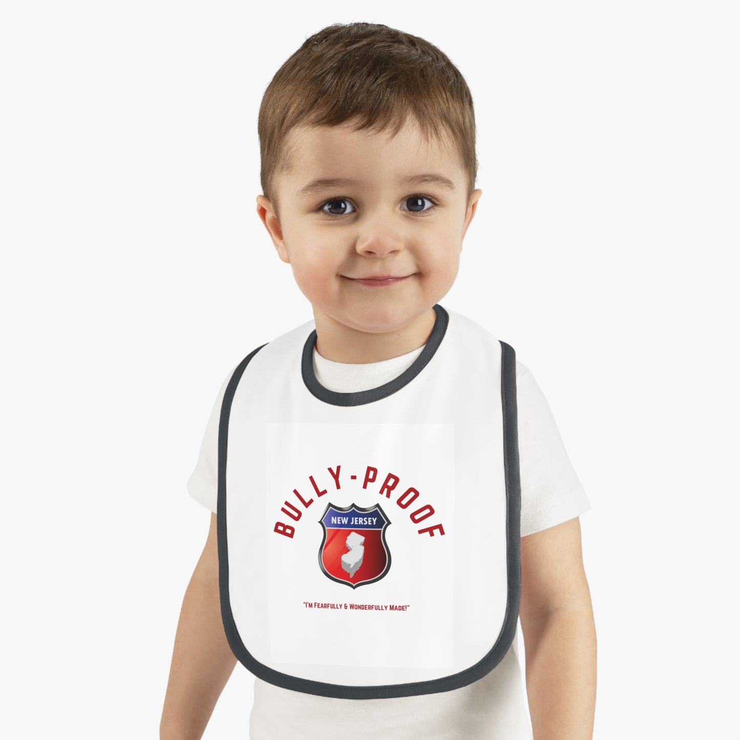 Bully-Proof New Jersey Baby Contrast Trim Jersey Bib