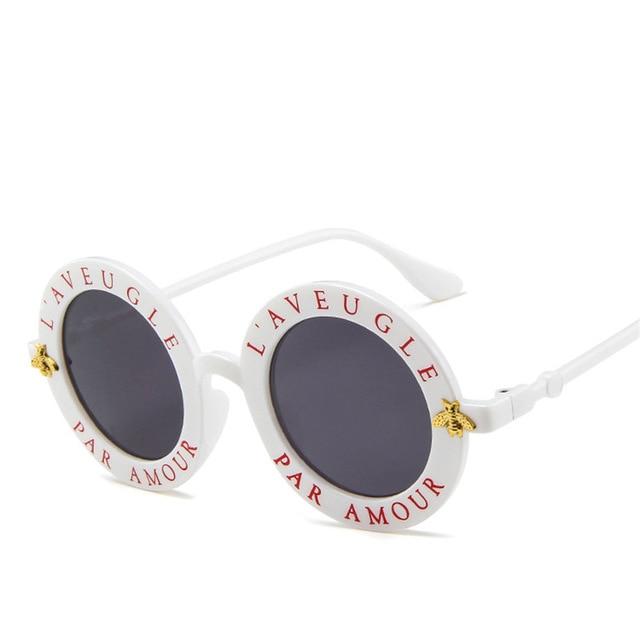 Luxury Fashion Bee Metal Frame Circle Glasses