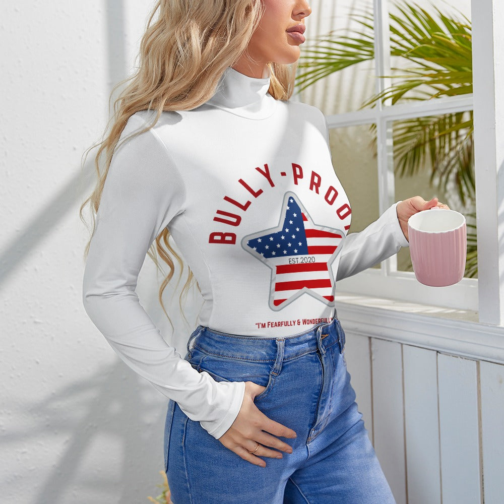 Bully-Proof Women's Turtleneck Long Sleeve Bodysuit