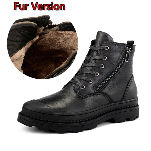 Genuine leather Autumn Men Boots Winter Waterproof Ankle Boots Martin Boots Outdoor Working Boots Men Shoes