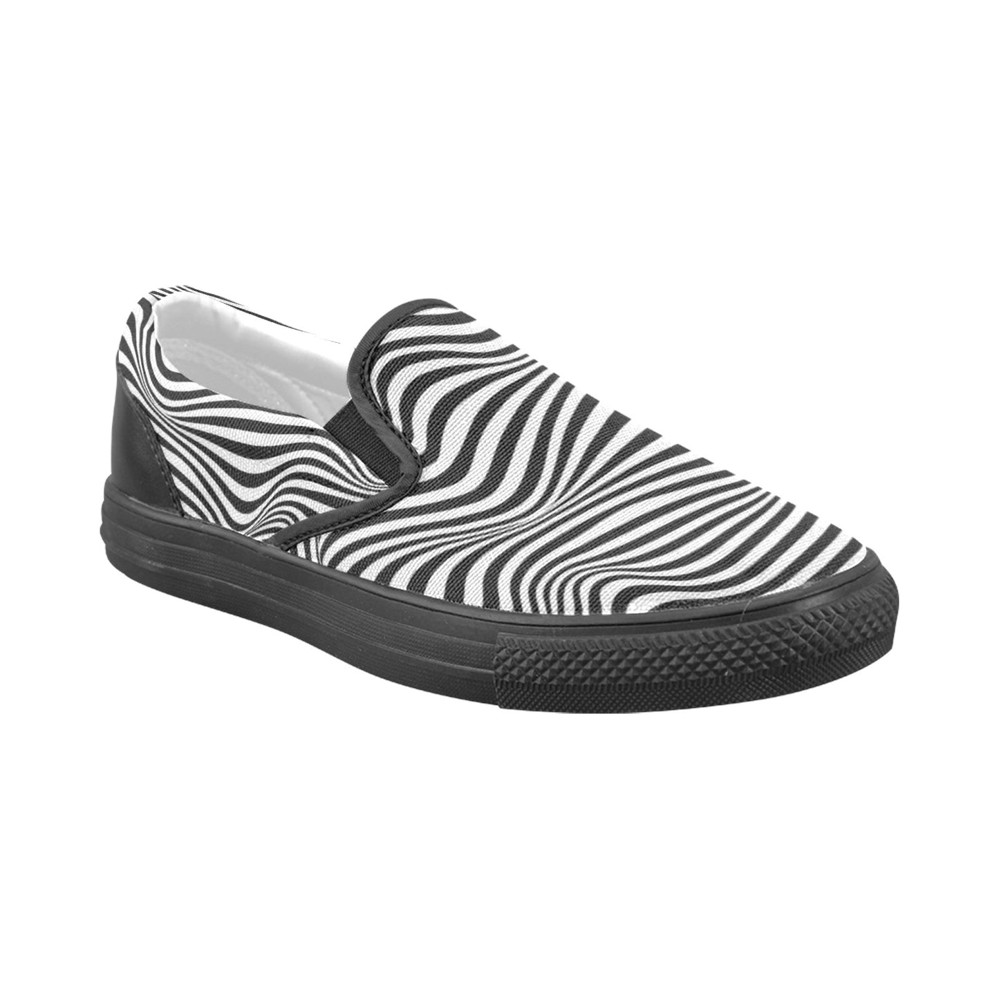 Bully-Proof Off Da Grid Slip-on Canvas Women's Shoes (Model 019) (Two Shoes With Different Printing)