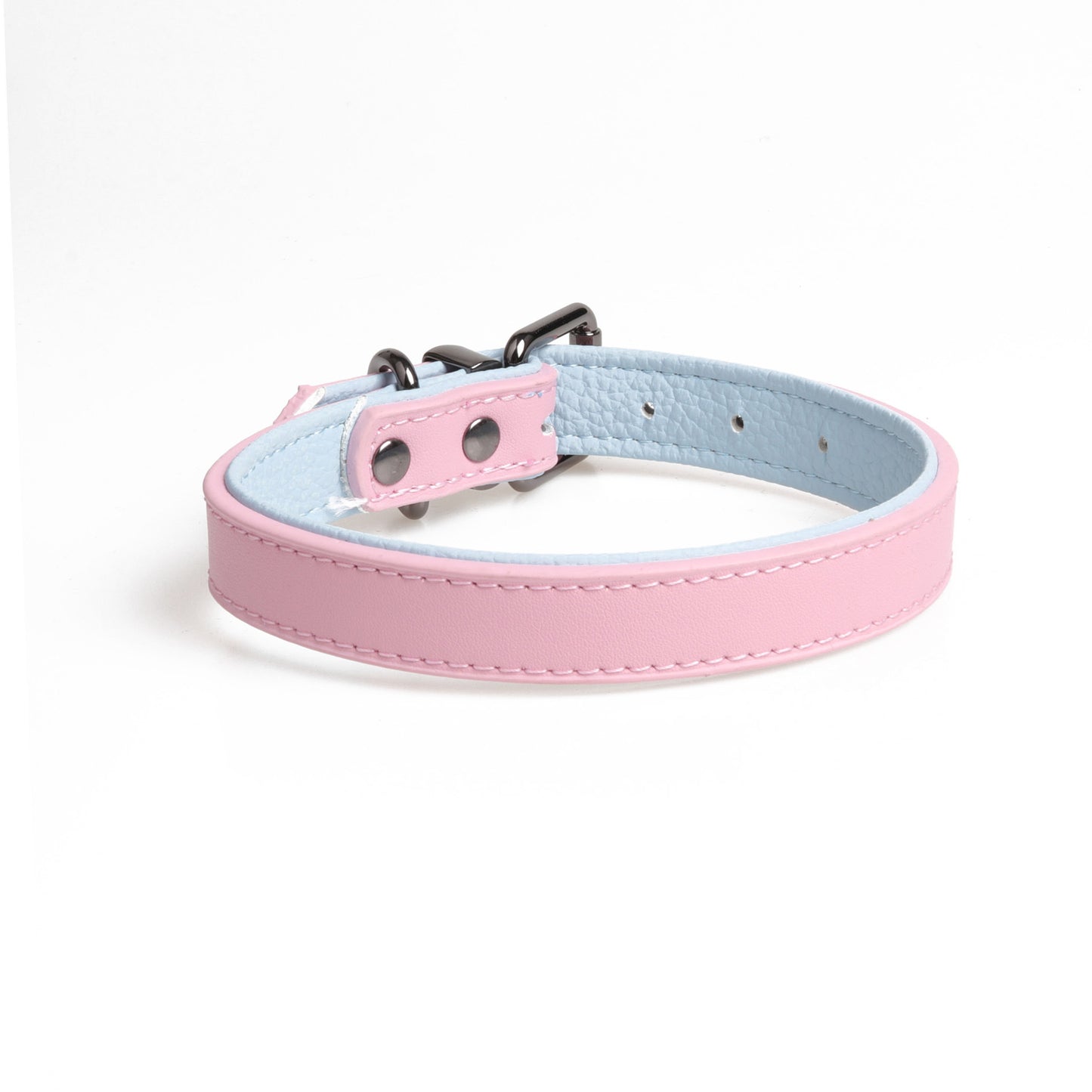 New High-Quality Leather Pet Collar Soft Double Leather Collar