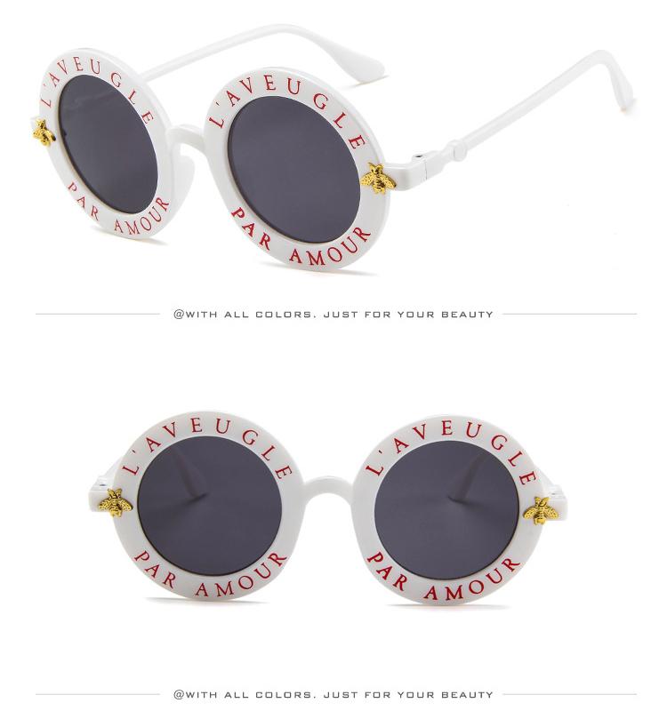 Luxury Fashion Bee Metal Frame Circle Glasses