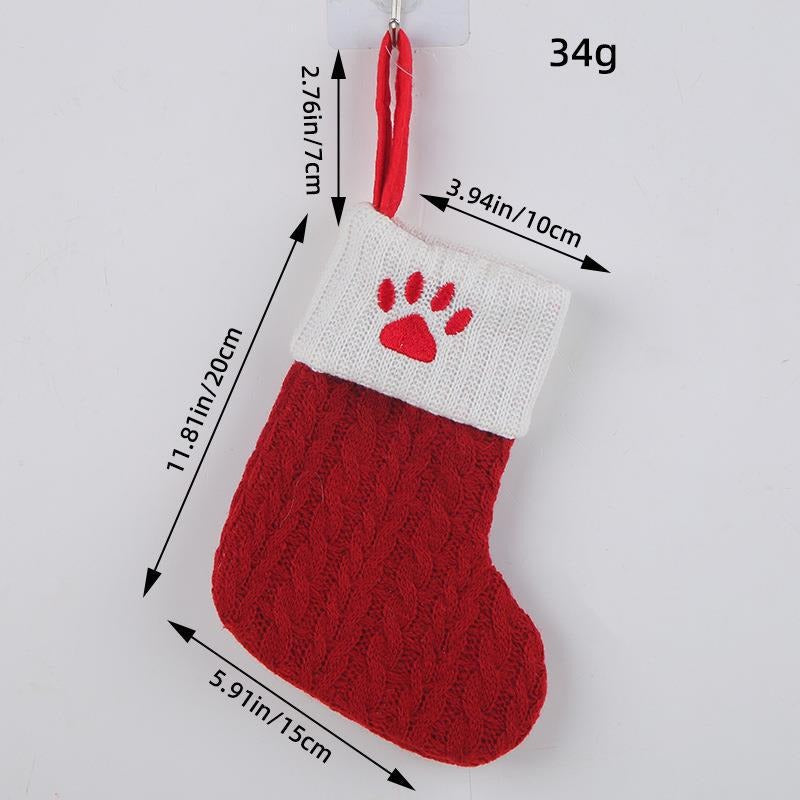 Red letter Christmas socks woolen knitted Christmas socks festive festive Christmas pendant decoration
