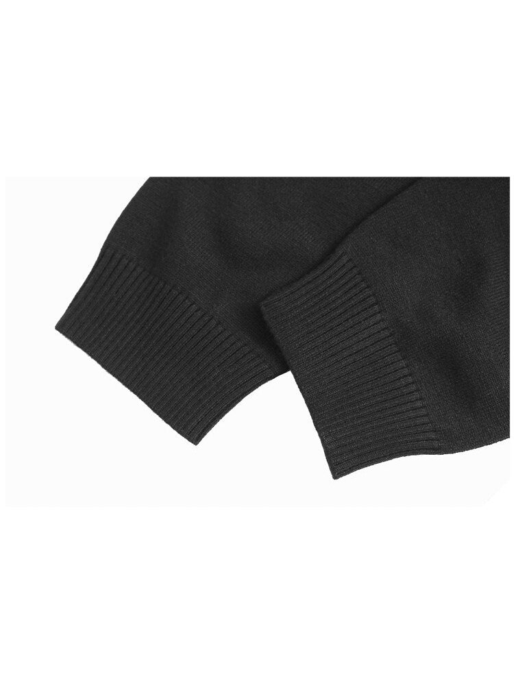 Split Sweater Irregular Full Sleeve Full Sleeve Solid Color Pleated Pullover Autumn Minority Loose Knitted