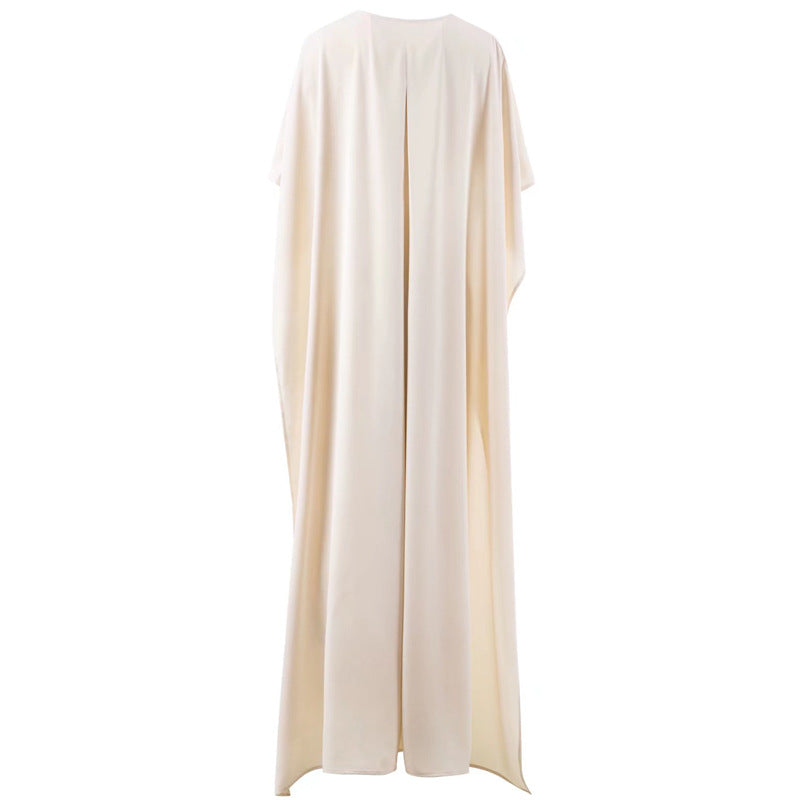 Sexy V Neck Waist Tie Print Shawl Long Dress