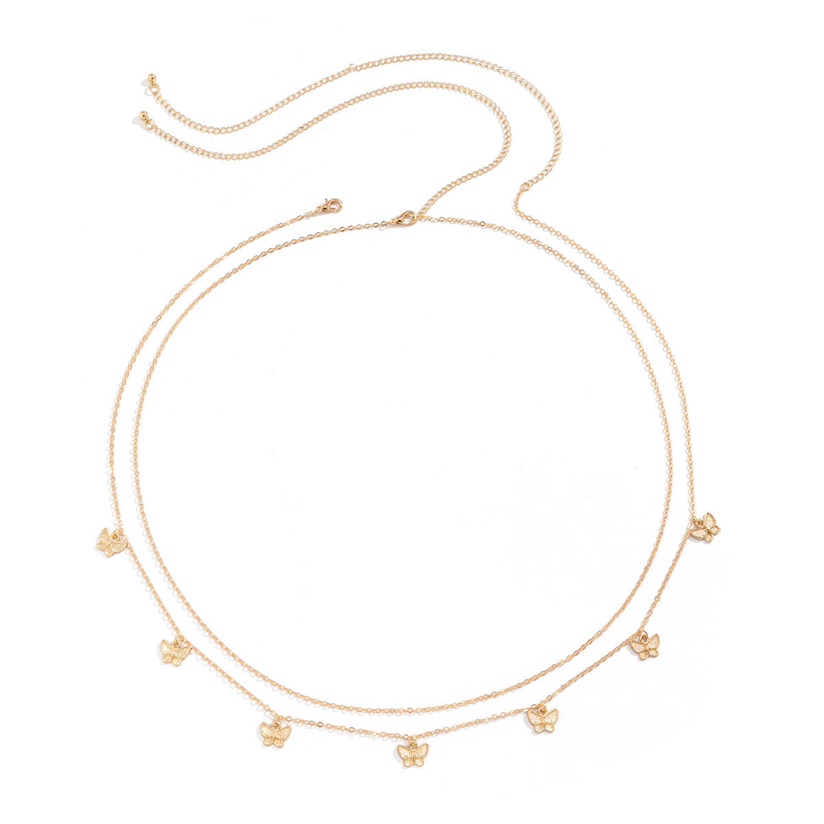 Cool Style Tassel Butterfly Pendant Double Waist Chain Ladies Sexy Street Shooting Single Circle Metal Body Chain