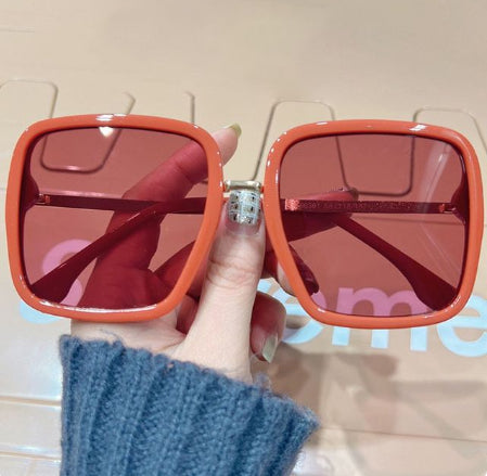 Square Sunglasses Women Black Oversized Sun Glasses Female Retro Vintage Big Frame Gradient Mirror