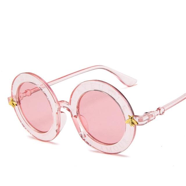 Luxury Fashion Bee Metal Frame Circle Glasses