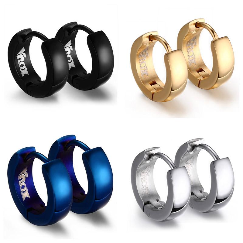 VNOX Hoop Earrings for Men Punk Stainless Steel