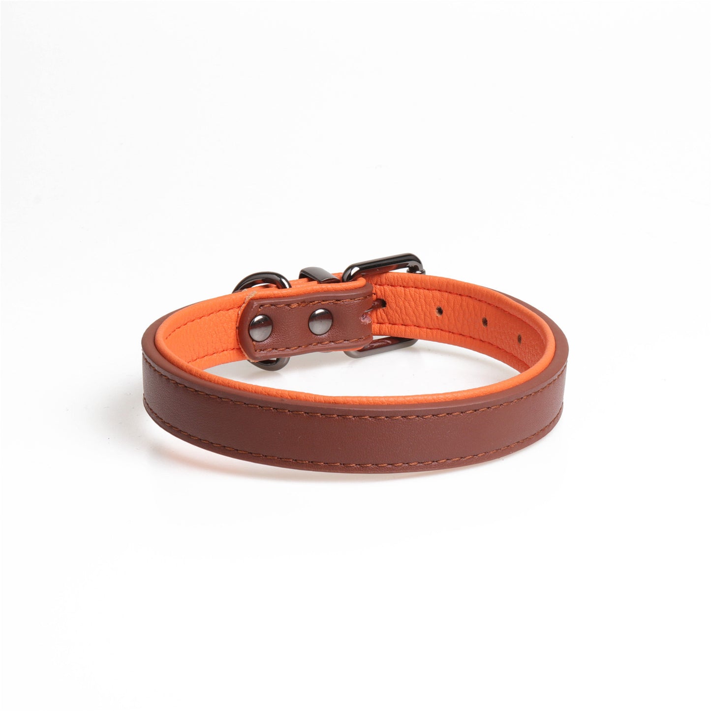 New High-Quality Leather Pet Collar Soft Double Leather Collar