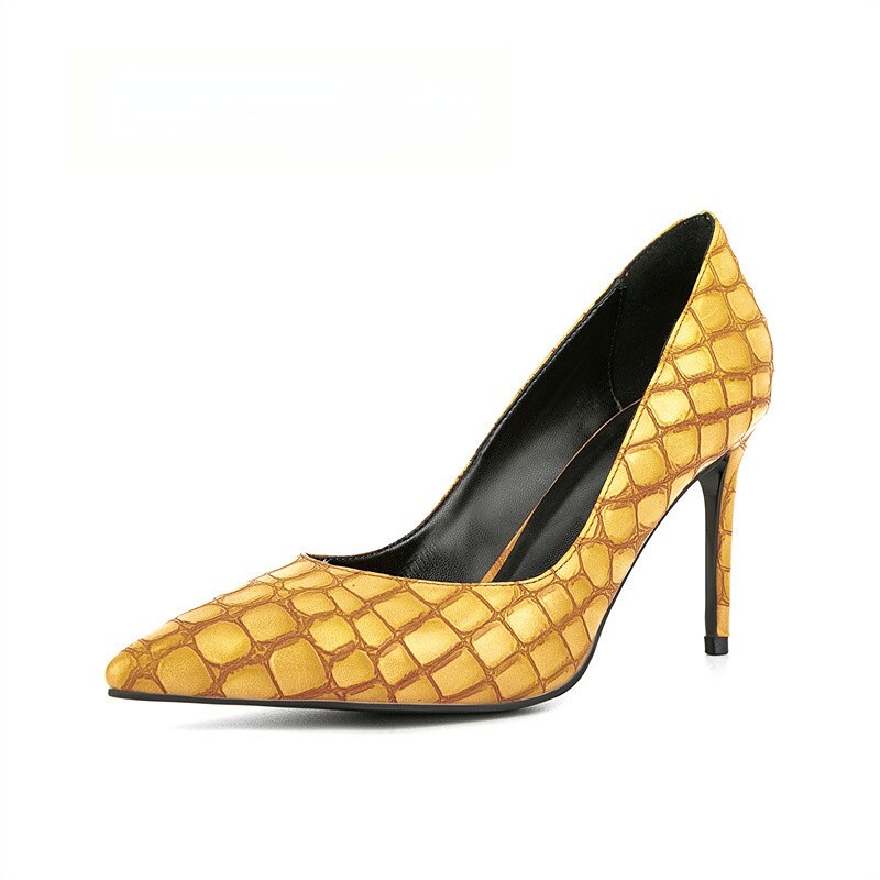 processing time:7-10 days after placing orders--Spring and Summer New Pointy Thin High-heeled Shoes Elegant Sexy Plaid Shallow Mouth Single Shoes Banquet Show Work Shoes