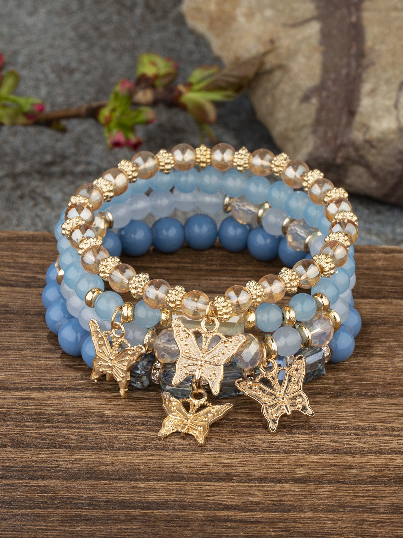 New Bohemian Bracelet Creative Women's Jewelry Butterfly Crystal Multi layered Beaded Fashion Bracelet