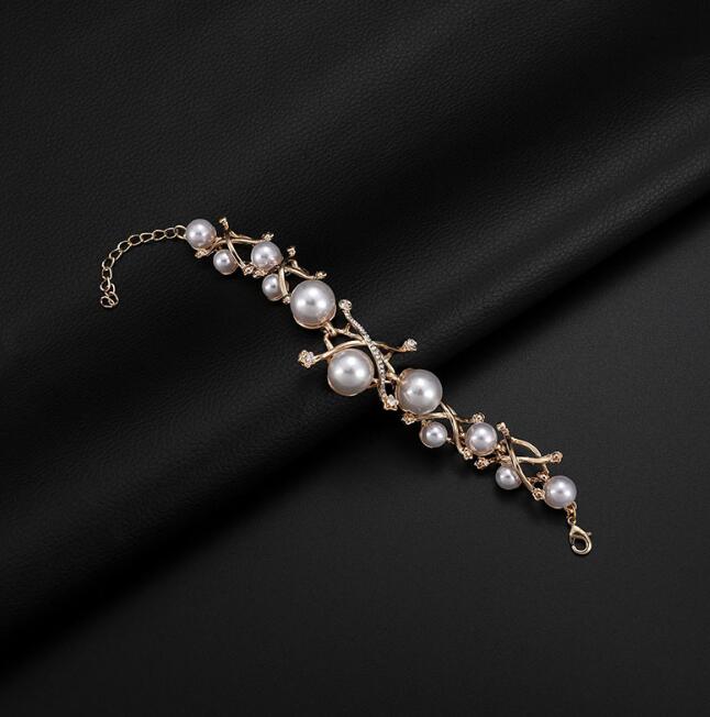 Imitation Pearl Wedding necklace earring set Bridal jewelry set