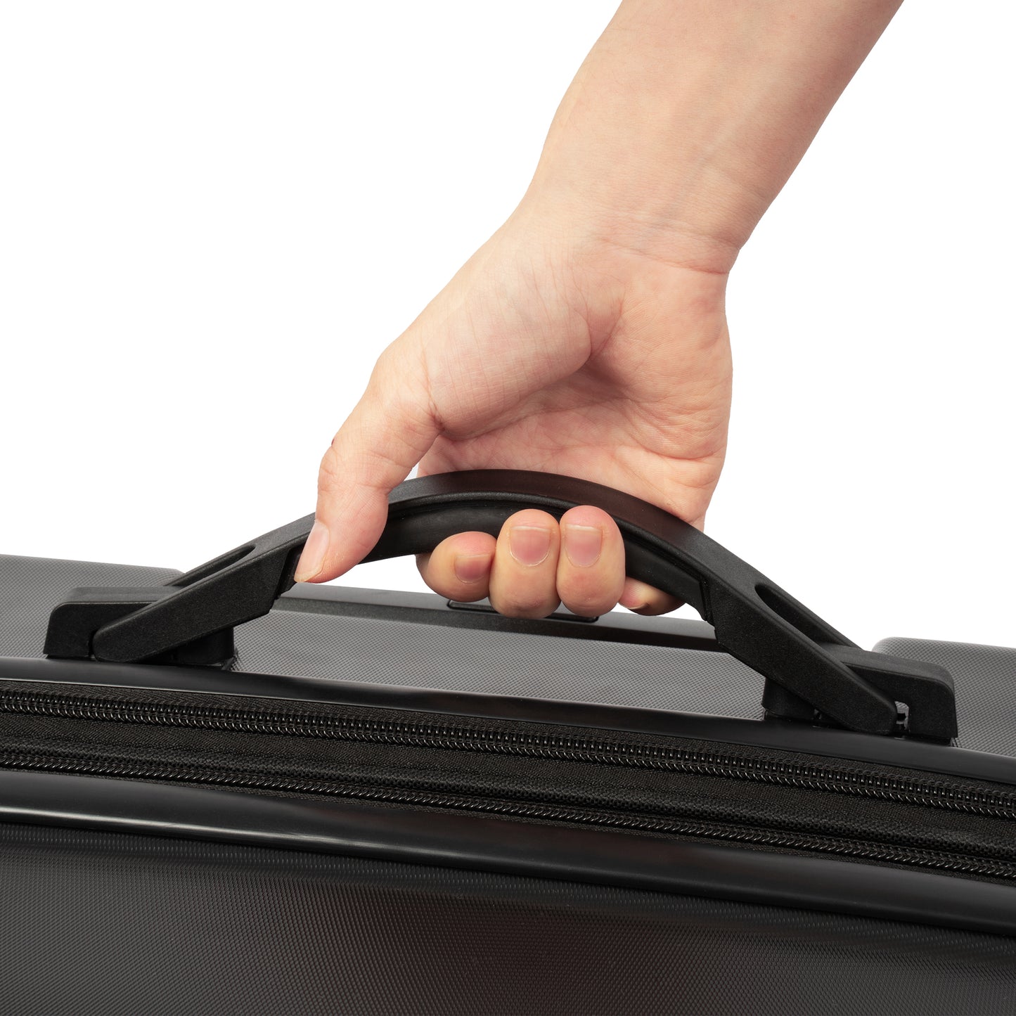 Hardshell Luggage Sets 3 Pcs Spinner Suitcase with TSA Lock Lightweight 20''24''28'' Black + ABS