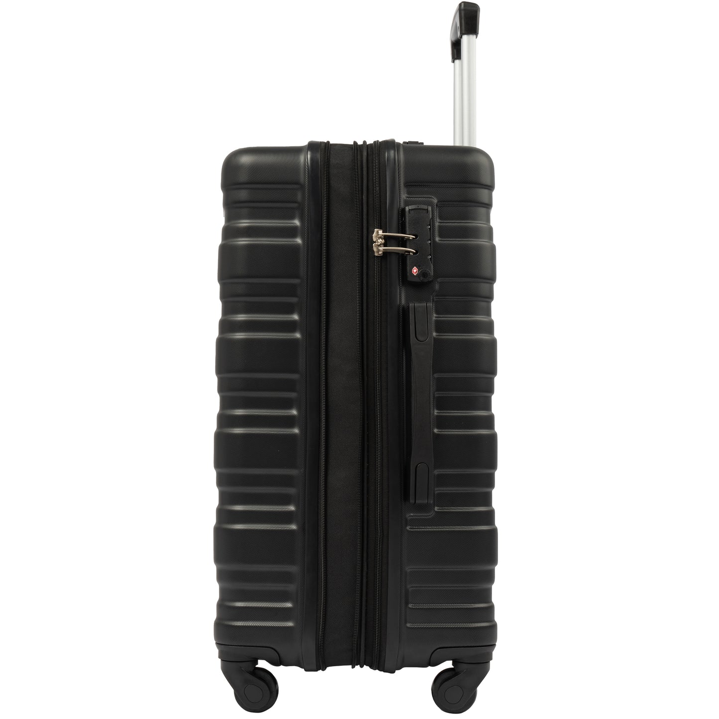 Hardshell Luggage Sets 3 Pcs Spinner Suitcase with TSA Lock Lightweight 20''24''28'' Black + ABS