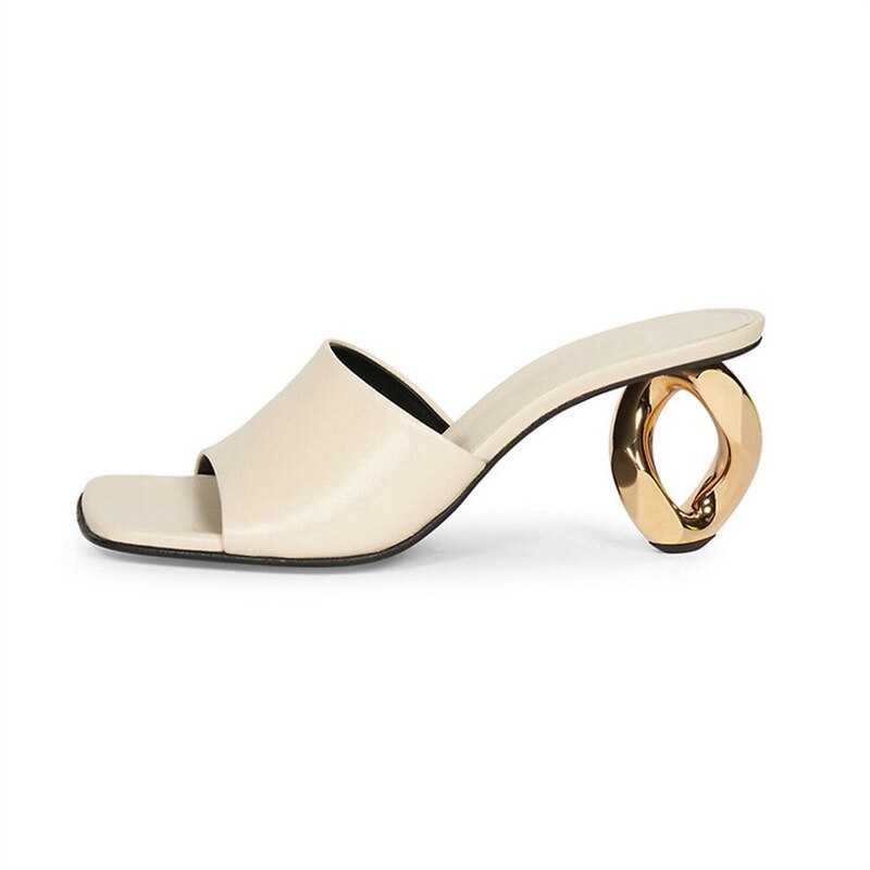 Processing time:7-15days after placing orders Stylish Strange Heels Square Toe Sandals Woman Summer 2023 Peep Toe Women Slippers Leisure Flip Flops High Heels Women Shoes