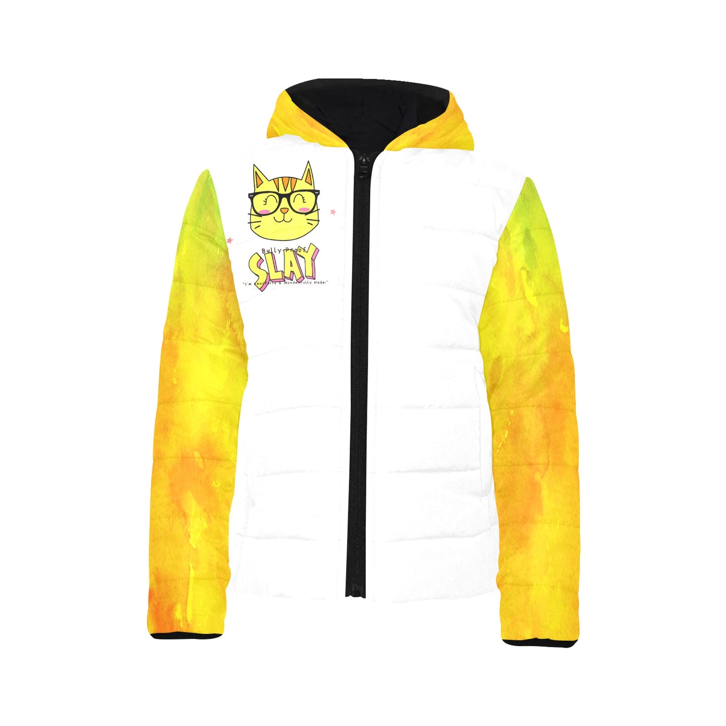 Bully-Proof Da Nerd Kat Slay Kids' Padded Hooded Jacket (H45)