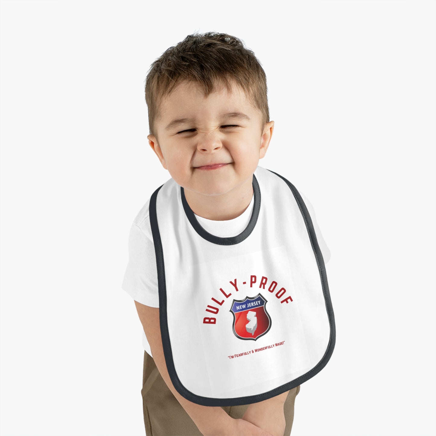 Bully-Proof New Jersey Baby Contrast Trim Jersey Bib