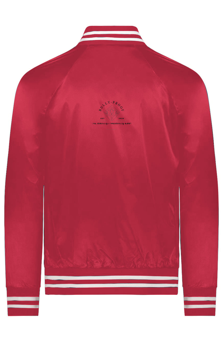 Bully-Proof Satin Baseball Varsity Jacket