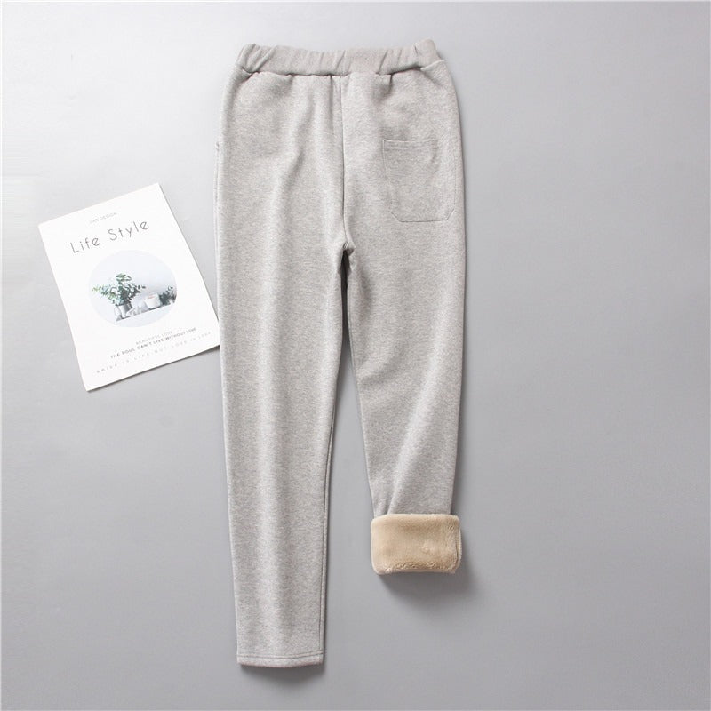 Lamb Fleece Sweatpants Women's Winter Loose Plus Fat Plus Fleece Thickened Harun Warm Pants