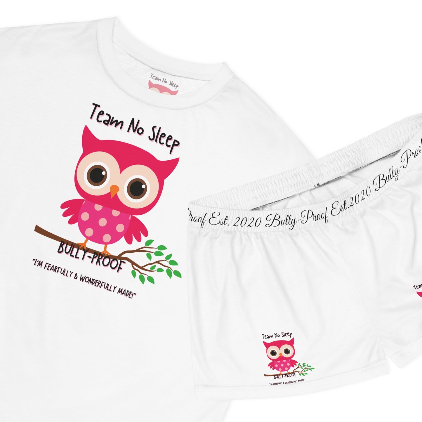 Bully-Proof Team No Sleep Women's Short Pajama Set (AOP)