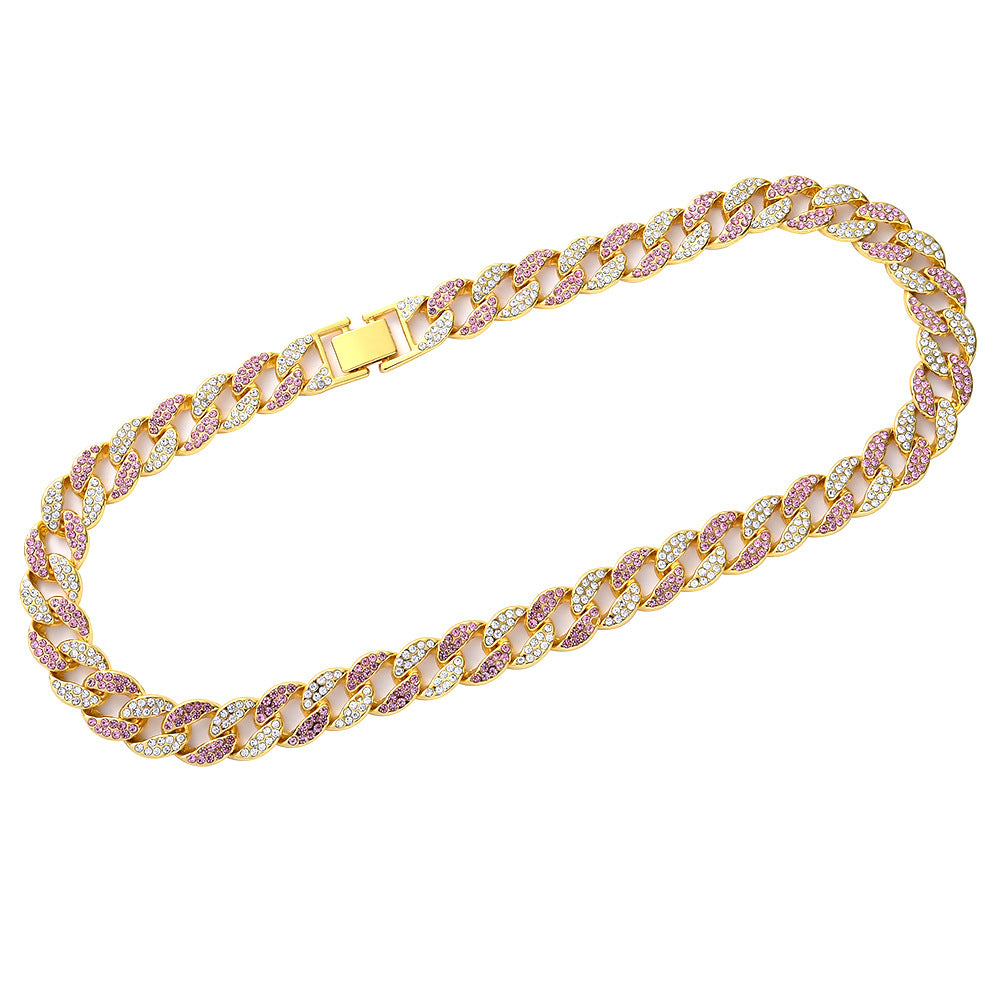 Fancy Mixed Diamonds Necklaces Jewelry Hip Hop Necklaces Cuban Chains Women's Necklaces Hip Hop Accessories