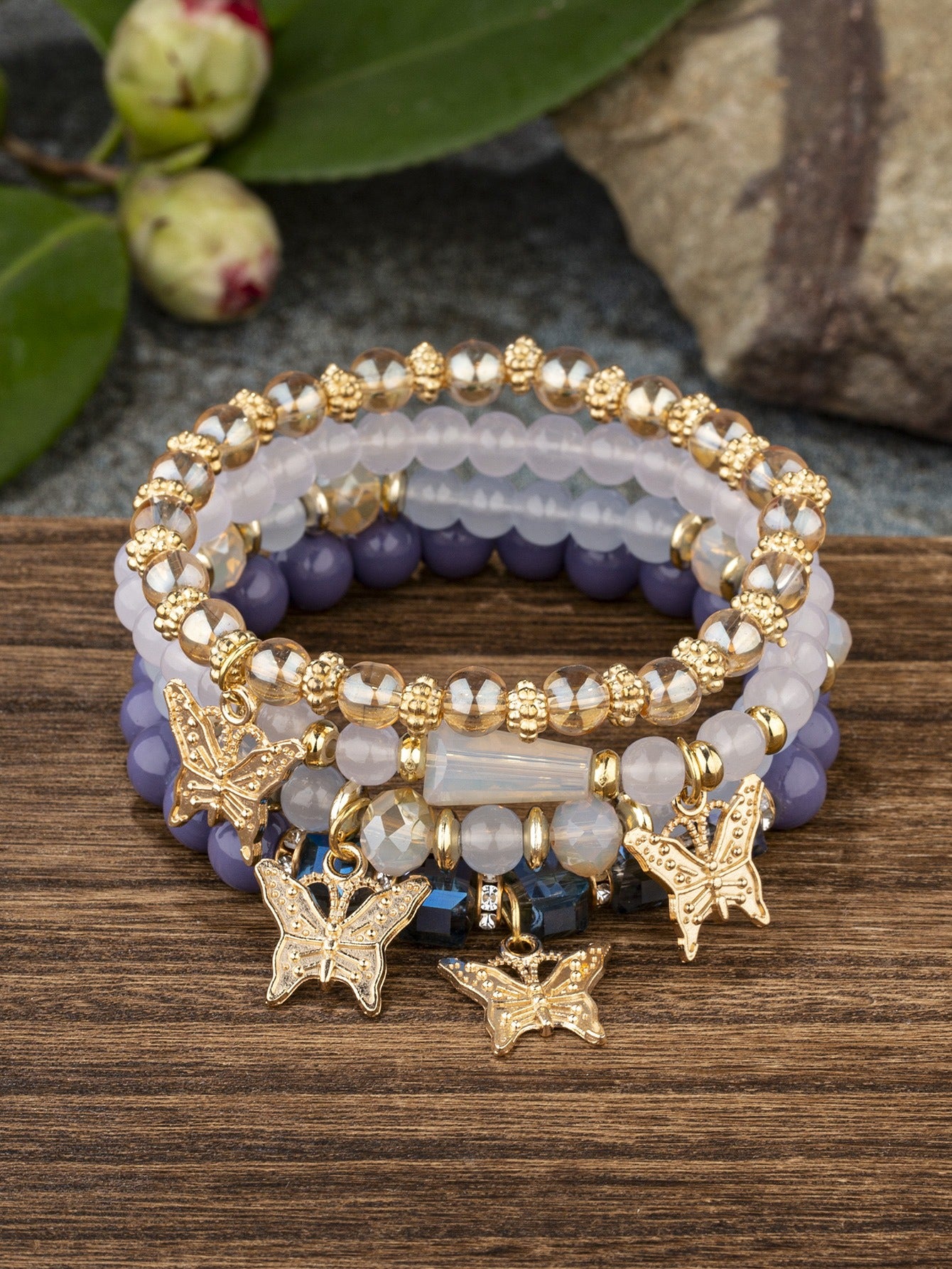 New Bohemian Bracelet Creative Women's Jewelry Butterfly Crystal Multi layered Beaded Fashion Bracelet