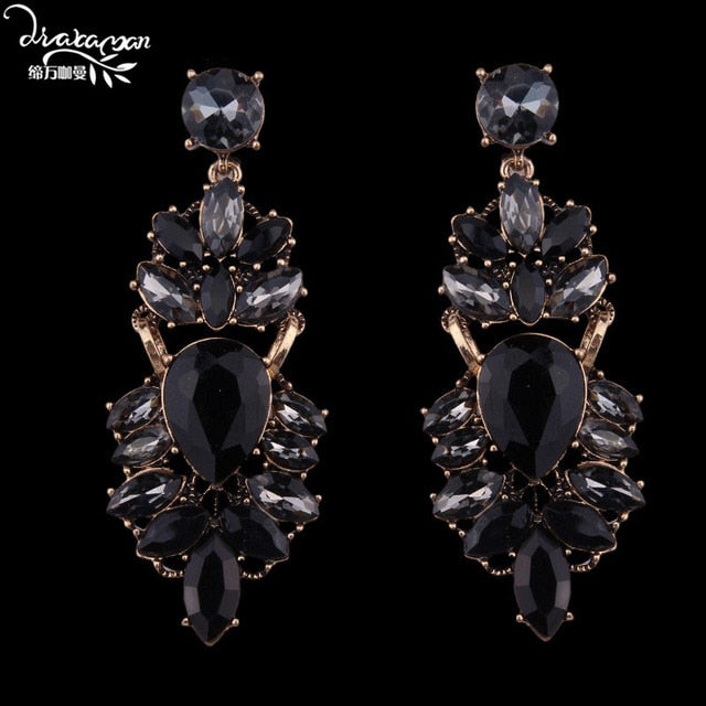Dvacaman Brand Rhinestone Crystal Drop Earrings Women Fashion Handmade Flower Wedding Earrings Nigerian Party Jewelry O72