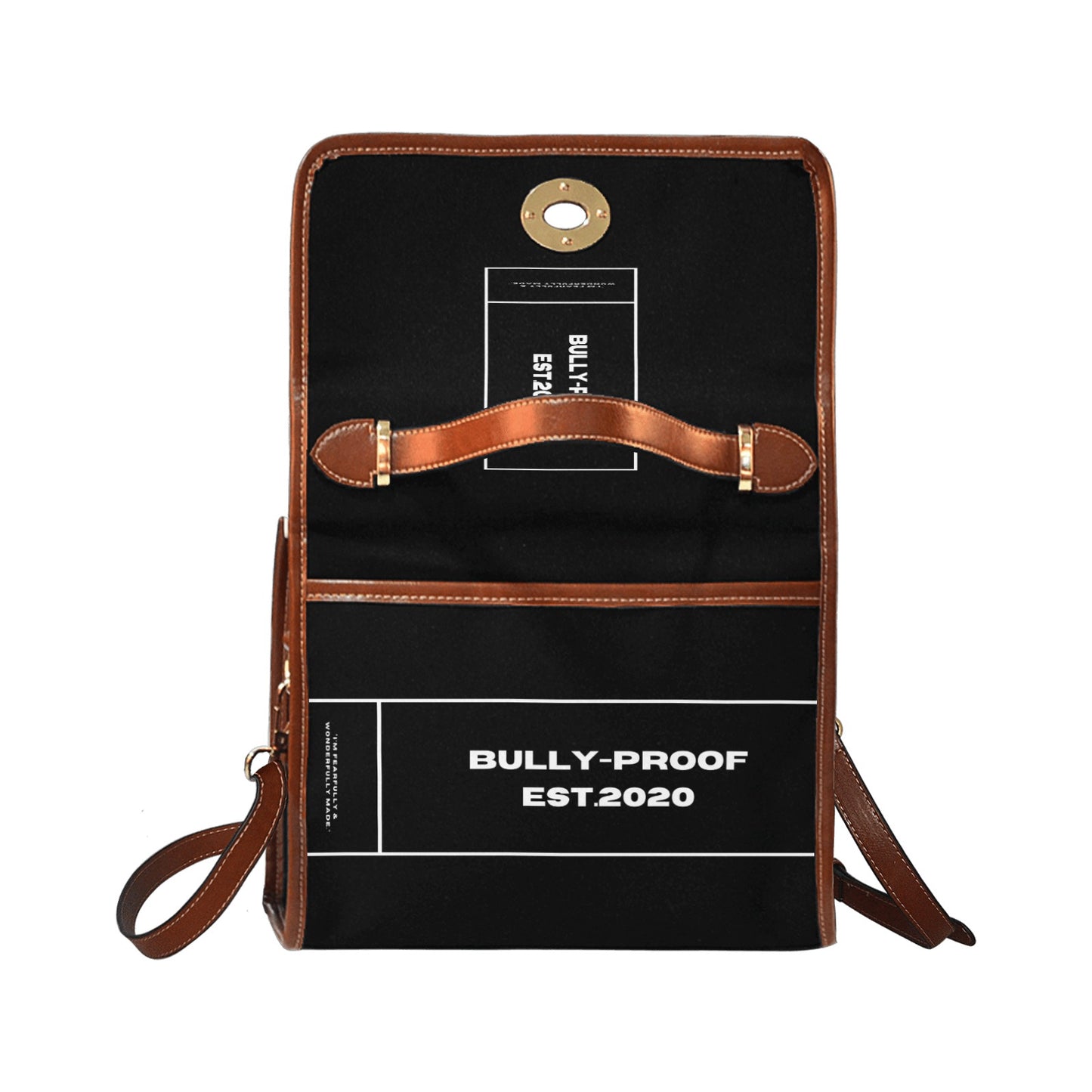 Bully-Proof Waterproof Canvas Bag-Brown (All Over Print) (1641)