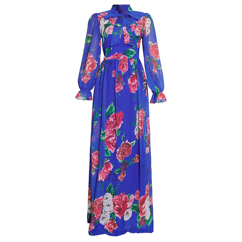 MD Dinner Dresses For Women New African Spring Summer Elegant Gown Flowers Printed Dashiki Long Dress Ladies Clothing 229#