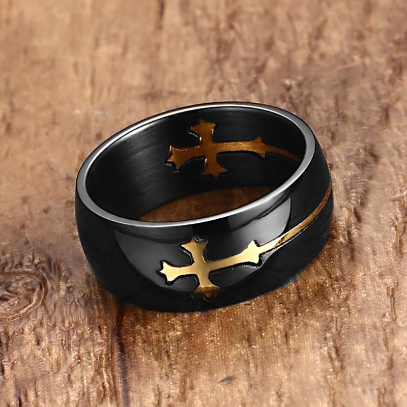 Vnox Separable Cross Ring for Men Woman