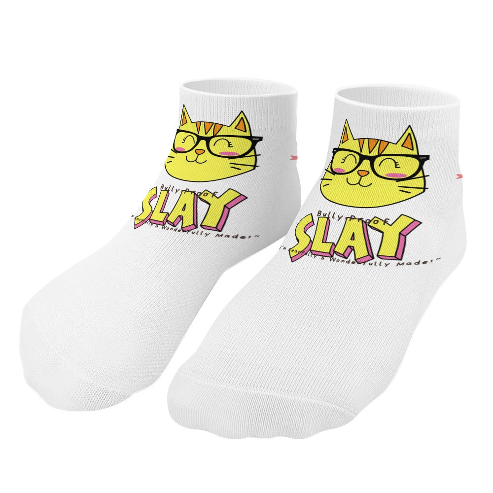 Bully-Proof Da Nerd Kat Slay Comfortable Pattern Socks (5 Pairs Of The Same Picture)