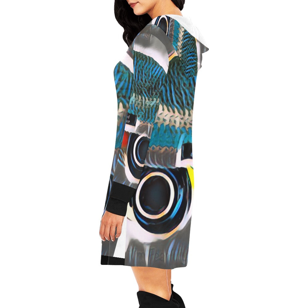 Bully-Proof Women's All Over Print Hoodie Mini Dress (H27)