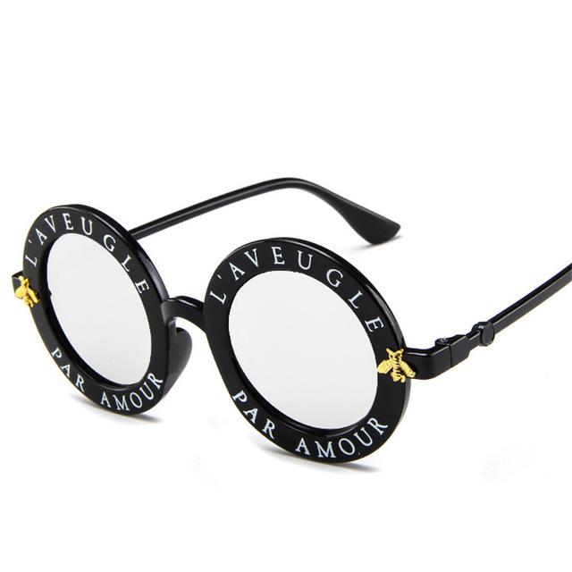 Luxury Fashion Bee Metal Frame Circle Glasses
