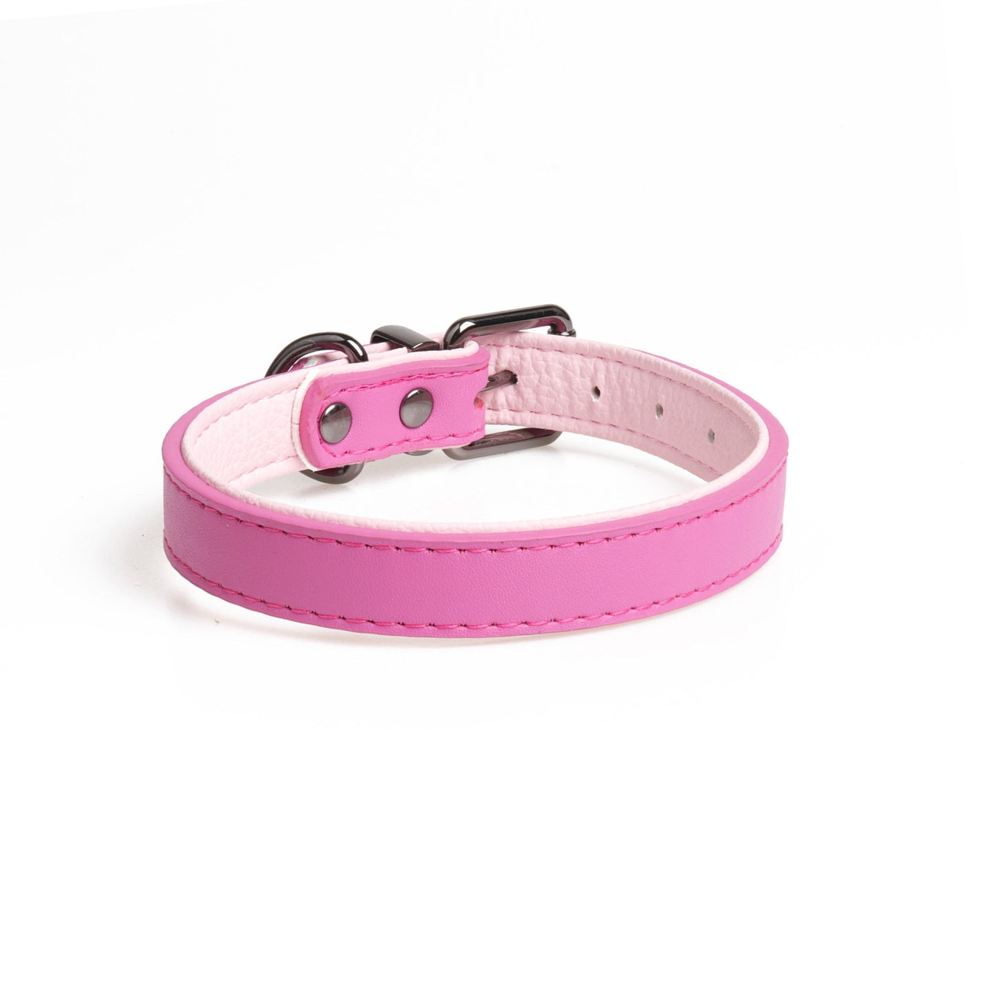 New High-Quality Leather Pet Collar Soft Double Leather Collar