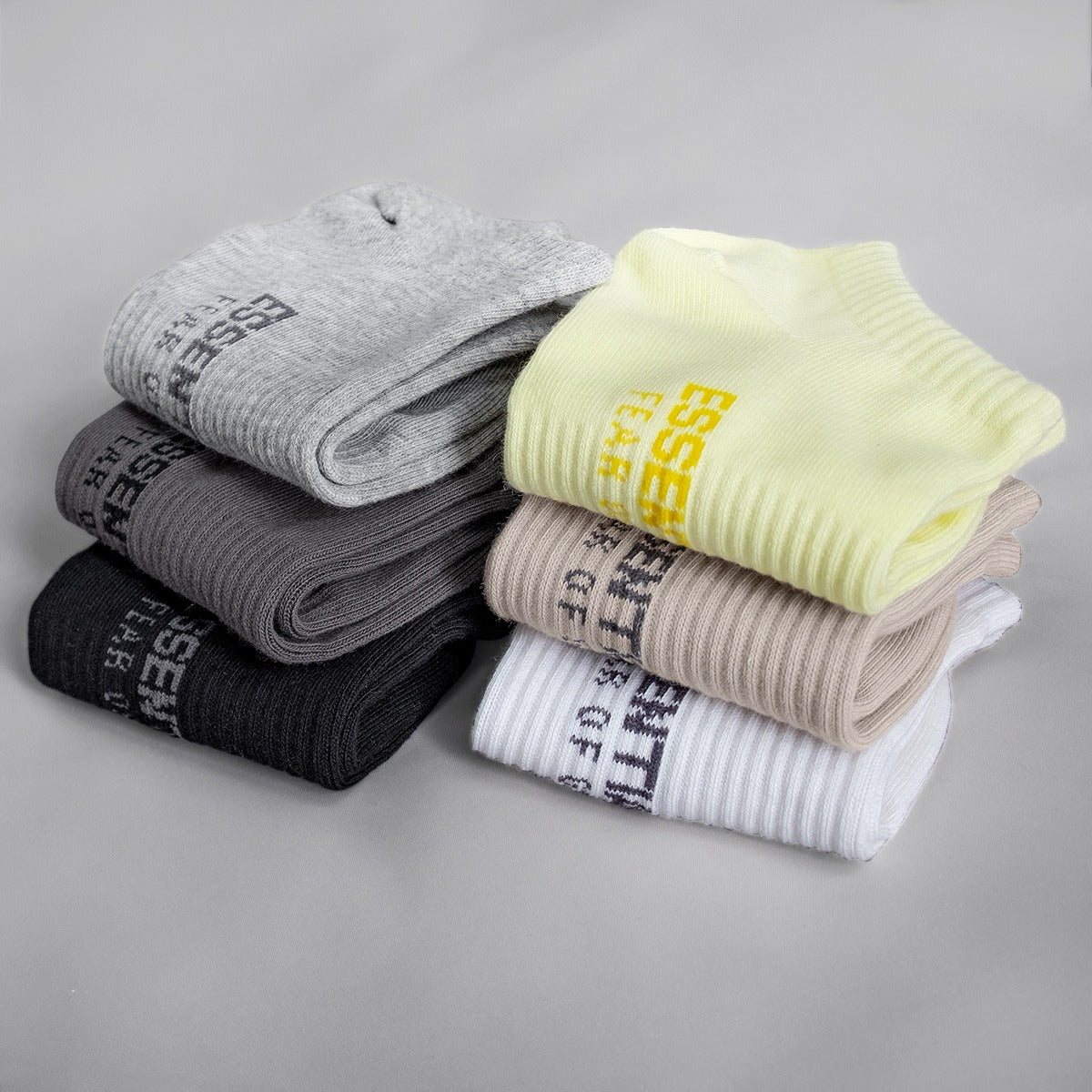 FEAR OF GOD DOUBLE LINE ESSENTIALS Mens and Women's High Street FOG Letter Fashion Brand Sports Socks Boat Socks Versatile