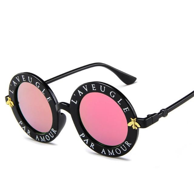 Luxury Fashion Bee Metal Frame Circle Glasses