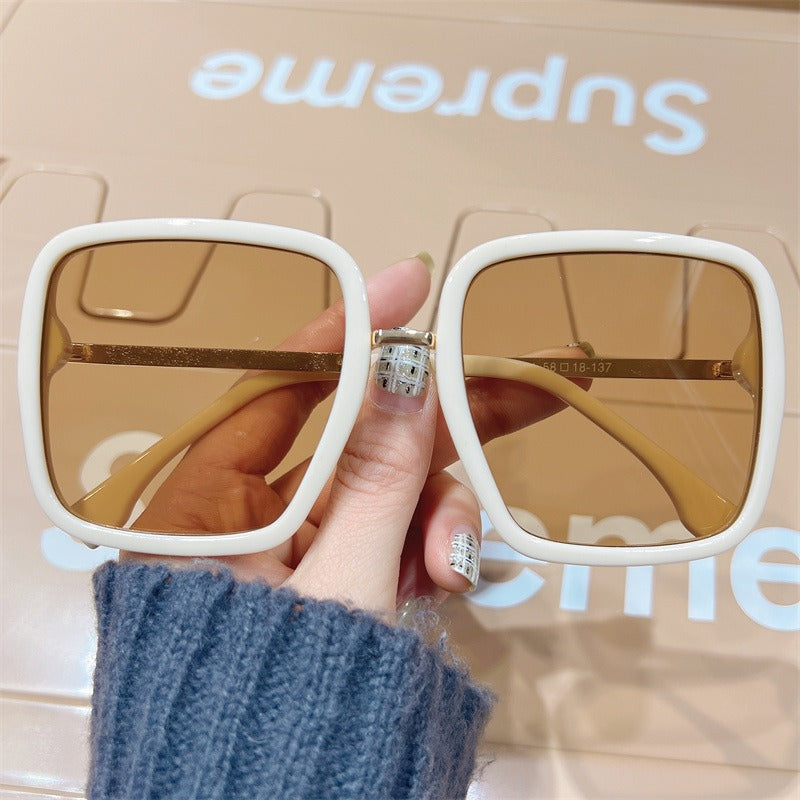 Square Sunglasses Women Black Oversized Sun Glasses Female Retro Vintage Big Frame Gradient Mirror