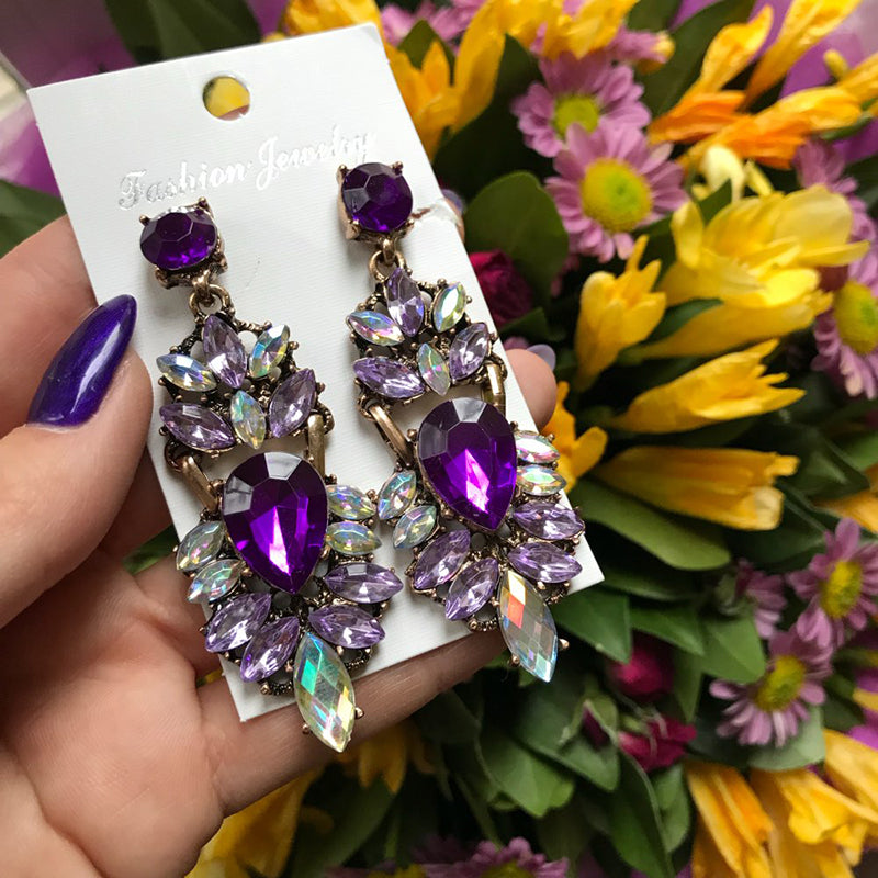 Dvacaman Brand Rhinestone Crystal Drop Earrings Women Fashion Handmade Flower Wedding Earrings Nigerian Party Jewelry O72