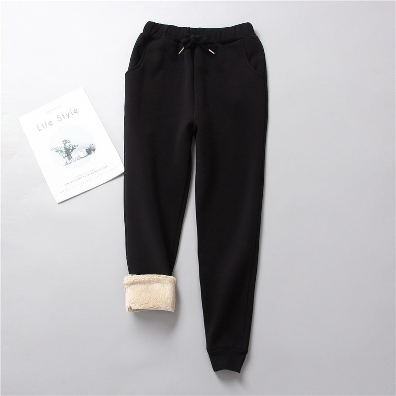Lamb Fleece Sweatpants Women's Winter Loose Plus Fat Plus Fleece Thickened Harun Warm Pants
