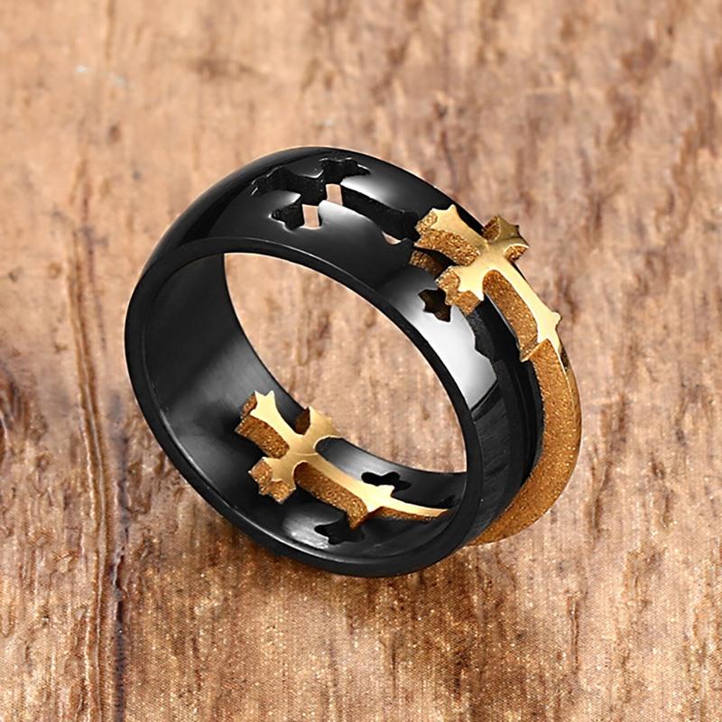 Vnox Separable Cross Ring for Men Woman