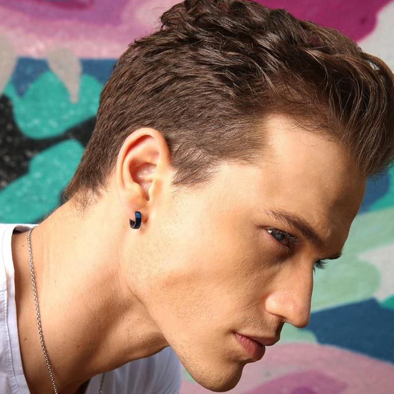 VNOX Hoop Earrings for Men Punk Stainless Steel