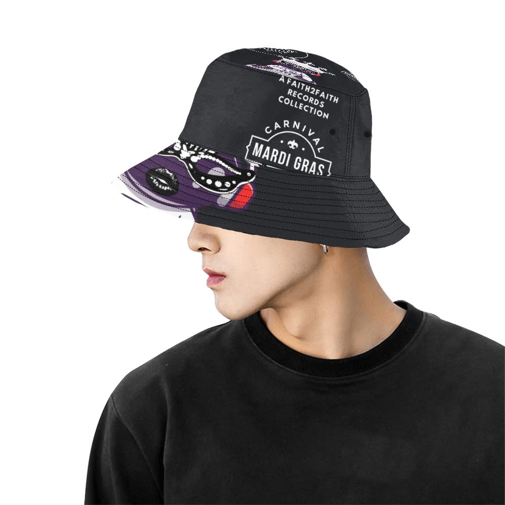 Faith2Faith Records Mardi Gras Men's All Over Print Bucket Hat
